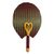 Cotton fan, 'Kwele King' - Cotton and Wood Fan in Claret and Marigold from Ghana (image 2b) thumbail