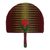 Cotton fan, 'Peaceful Adam Nana' - Cotton and Wood Fan in Green Claret and Marigold from Ghana (image 2a) thumbail