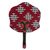 Cotton wood fan, 'Kokoo Love' - Cotton and Wood Fan in Candy Apple and Black from Ghana (image 2a) thumbail