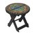 Beaded wood folding table, 'Beaded Canary' - Recycled Glass Beaded Sese Wood Folding Table with Birds (image 2a) thumbail