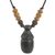 Wood pendant necklace, 'Village Hut' - Sese Wood Adjustable Pendant Necklace from Ghana (image 2d) thumbail