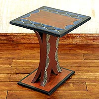 Cedar wood accent table Ahoufe Square Ghana