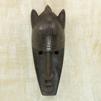 African wood mask, Yoruba Ears
