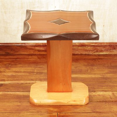 Teak wood accent table, 'Diamond Curves' - Teak Wood Accent Table in Brown Colors Handcrafted in Ghana