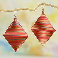 Wood dangle earrings,