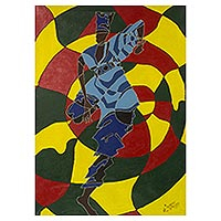 'Paragbiele Festival Dancer' - Color Closure Expressionist Painting of an African Dancer