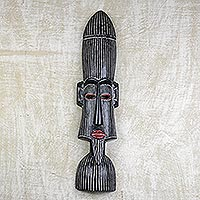 African wood mask, 'Bearded Elder' - African Hand Carved Wood Mask of Bearded Elder