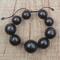 Ebony wood beaded bracelet,