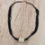 Horn and glass beaded pendant necklace, 'Anigye' - Multi-Layered Black Beaded Glass Horn Pendant Necklace thumbail