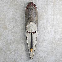 African wood mask, 'Thulisile' - Sese Wood Wall Mask Hand Crafted in Ghana