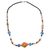Glass and recycled plastic beaded necklace, 'Spontaneous Color' - Recycled Glass and Plastic Beaded Necklace from Ghana (image 2a) thumbail