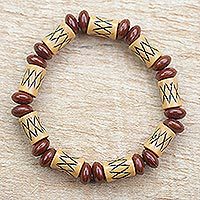 Recycled plastic beaded stretch bracelet,