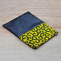 Cotton and faux leather tablet sleeve, 'Versatility on the Go' - Cotton and Faux Leather Tablet Sleeve from West Africa