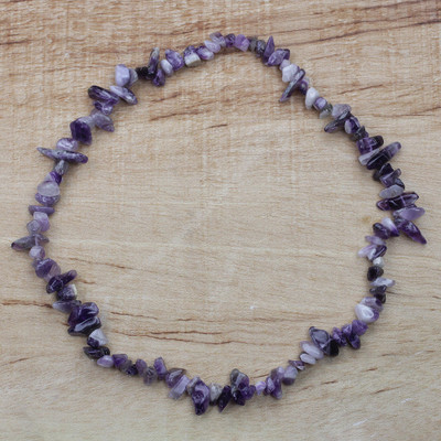 Amethyst beaded strand necklace, Charmed