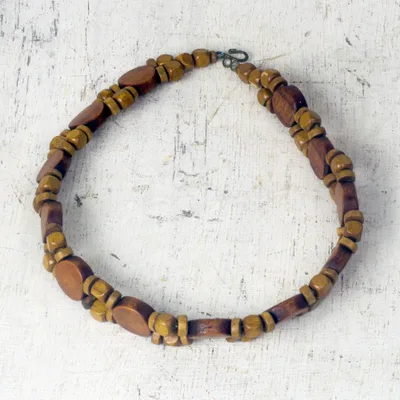 Wood beaded necklace, Natures Palace