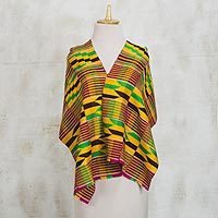 Cotton blend kente cloth shawl,