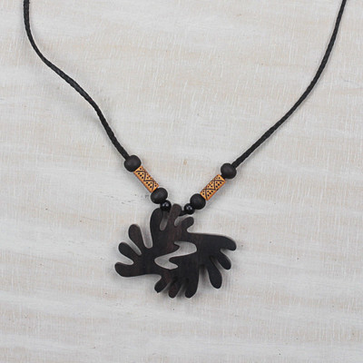 Wood pendant necklace, Beautiful Bi Nka Bi