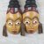 African wood masks, 'Twins' (pair) - African Wood Twin Masks from Ghana (Pair) (image 2b) thumbail