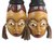 African wood masks, 'Twins' (pair) - African Wood Twin Masks from Ghana (Pair) (image 2d) thumbail