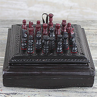 Leather chess set,