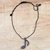 Ebony wood pendant necklace, 'Dark Note' - Ebony Wood Musical Note Pendant Necklace from Ghana (image 2b) thumbail