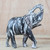 Wood sculpture, 'Whitewashed Elephant' - Whitewashed Sese Wood Elephant Sculpture from Ghana thumbail