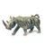 Wood sculpture, 'Green Rhino' - Sese Wood Sculpture of a Green Rhino from Ghana thumbail