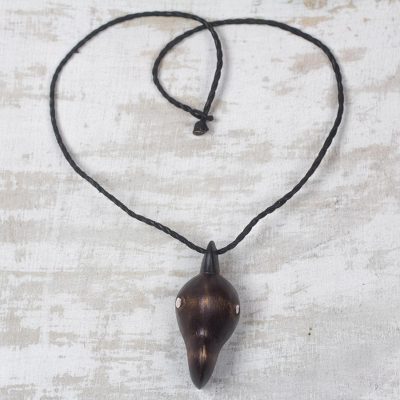 Wood pendant necklace, Kahalo Bird