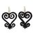 Ebony wood dangle earrings, 'Odo Yede' - Heart and Home Motif Ebony Wood Dangle Earrings from Ghana thumbail