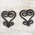 Ebony wood dangle earrings, 'Odo Yede' - Heart and Home Motif Ebony Wood Dangle Earrings from Ghana (image 2b) thumbail