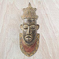 African wood mask, 'Festac Focus' - Hand Carved Wood Wall Mask from West Africa