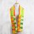 Rayon and cotton blend scarf, 'Kente Royalty' (9 inch) - Rayon and Cotton Blend Kente Scarf in Orange (9 in.) thumbail