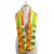 Rayon and cotton blend scarf, 'Kente Royalty' (9 inch) - Rayon and Cotton Blend Kente Scarf in Orange (9 in.) (image 2a) thumbail