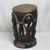 Brass and wood stool, 'Uplifting Unity' - Hand Carved Sese Wood and Brass Unity Stool from Ghana thumbail