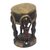 Brass and wood stool, 'Uplifting Unity' - Hand Carved Sese Wood and Brass Unity Stool from Ghana (image 2a) thumbail