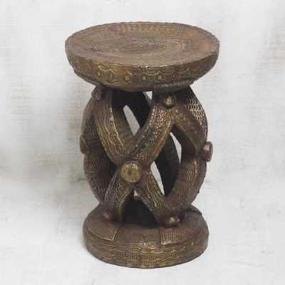 Brass and wood stool, Links of Unity