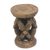 Brass and wood stool, 'Links of Unity' - Embossed Brass and Sese Wood Stool from Ghana (image 2a) thumbail