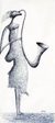 'With the Flute' - Signed Expressionist Painting of a Musician from Ghana thumbail