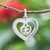 Sterling silver pendant, 'Gye Nyame Love' - Heart-Shaped Gye Nyame Sterling Silver Pendant from Ghana thumbail