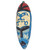 African wood mask, 'Courageous Ohene in Blue' - Blue and Cream Courageous King Wood African Wall Mask (image 2d) thumbail