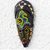 African wood mask, 'Avian Baron' - Bird Motif African Wood Mask with Recycled Plastic Beads (image 2b) thumbail