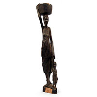 Ebony statuette Working Woman Ghana