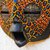 African wood mask, 'Traditional Print I' - African Wood Mask with Printed Motif on Cotton from Ghana (image 2c) thumbail