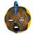 African wood mask, 'Traditional Print I' - African Wood Mask with Printed Motif on Cotton from Ghana (image 2d) thumbail