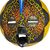 African wood mask, 'Traditional Print I' - African Wood Mask with Printed Motif on Cotton from Ghana (image 2e) thumbail