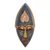 African wood mask, 'Upside-Down Heart' - Heart-Themed African Wood Mask from Ghana (image 2a) thumbail