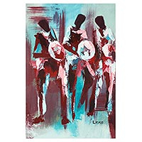 'With One Accord' - Impressionist Painting of Three Musicians from Ghana
