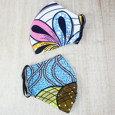 Cotton face masks Cheerful Pastels (pair)