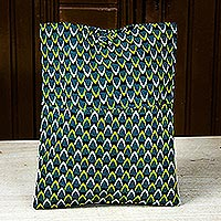 Cotton tablet sleeve, 'Bold Venture' - All-Cotton Laptop Sleeve from Ghana