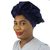 Rayon head wrap, 'Midnight Dreams' - Ghanaian Head Wrap with Matching Ties thumbail